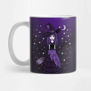 Witch and Crow Purple Starry Night Cheeky Witch® Mug